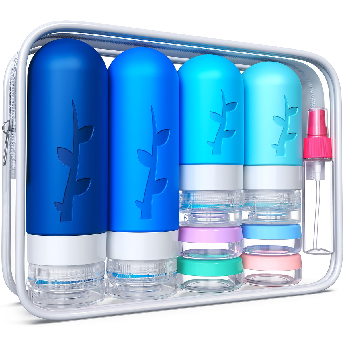 18pack Travel Bottles for Toiletries,TSA Approved Silicone Travel Containers for Toiletries,Leak Proof Refillable Liqus Shampoo And Conditioner travel Essentials toiletry Bottles