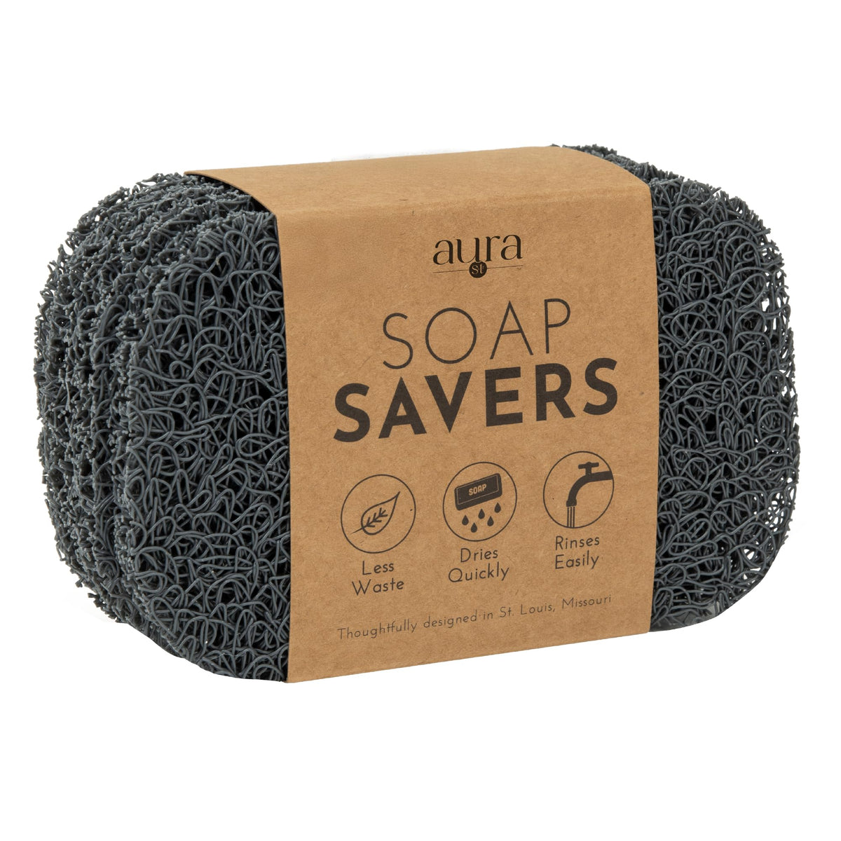 S&T INC. Bar Soap Holder, 4 Pack, 2.9" x 4.4", White
