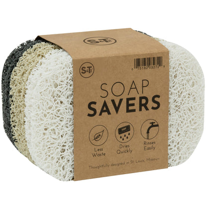 S&T INC. Bar Soap Holder, 4 Pack, 2.9" x 4.4", Dark Grey
