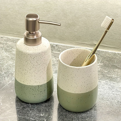 Bathroom Organization And Storage Supplies Modern Easy Ceramic Smooth Soap Dispenser Rinsing Cup Hotel Business Trip Bathroom Personal Toiletries Lotion Empty Bottle Toothbrush Cup Toilet Liquid Bottle Non-Slip Cleaning Cup Hand Soap Bottle Personal