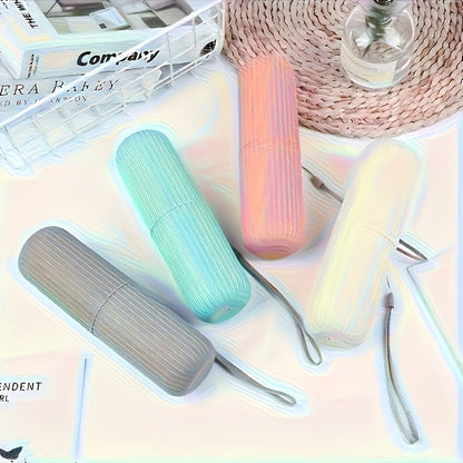 High-Quality Travel Toothbrush Set with Portable Storage Box, Rinse Cup And Toothpaste Holder - Alcohol-Free, Compact Design, Ideal for Travel Oral Care, Minimalist And Portable, Perfect for On-The-Go Use, Travel Essential, Durable Material
