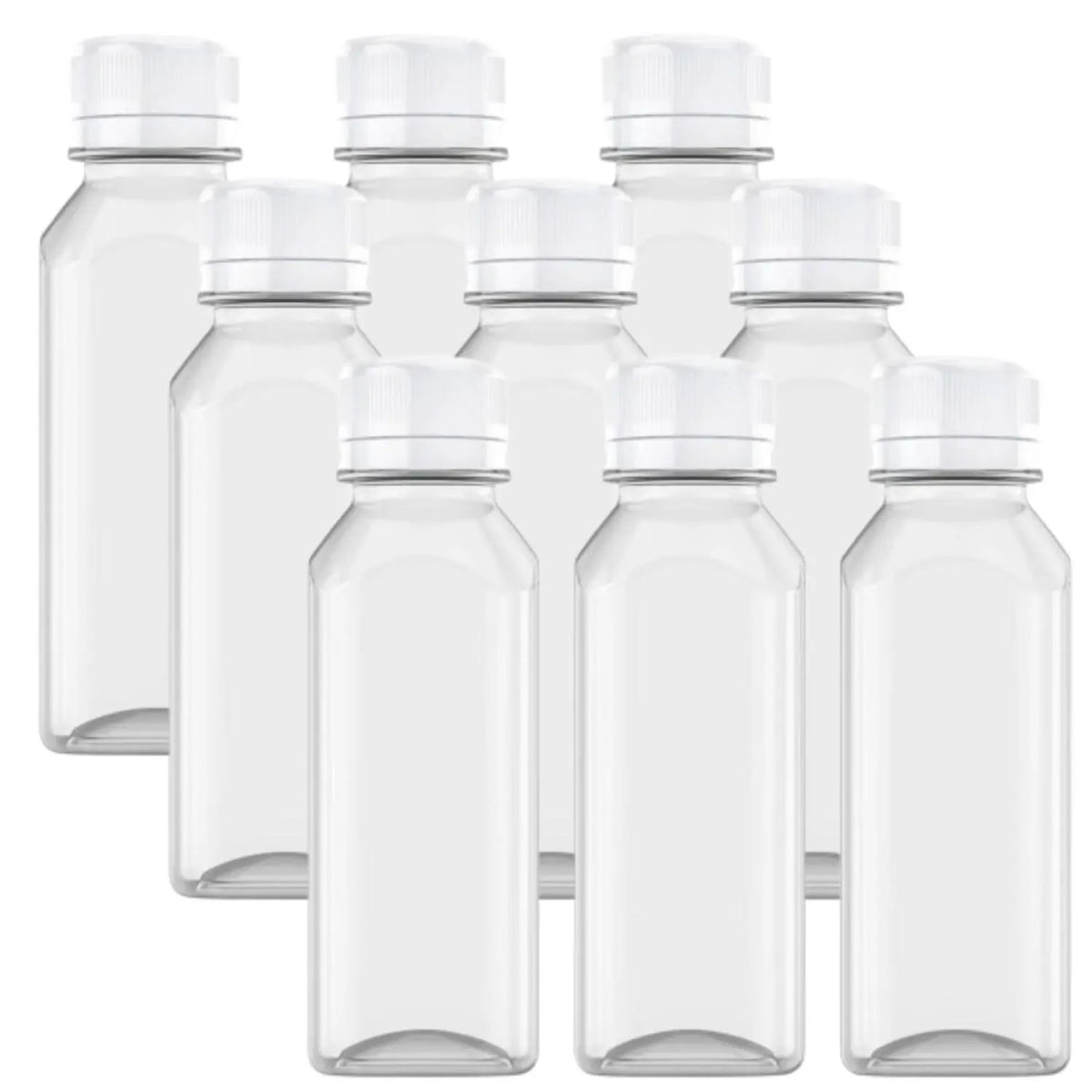 9/6/3PCS 12oz Lightweight Food Grade Reusable Safe Plastic Juice Bottles with Caps, Fridge-Use Drink Containers for Juicing & Smoothies - Home Improvement Building Supplies