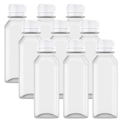 9/6/3PCS 12oz Lightweight Food Grade Reusable Safe Plastic Juice Bottles with Caps, Fridge-Use Drink Containers for Juicing & Smoothies - Home Improvement Building Supplies