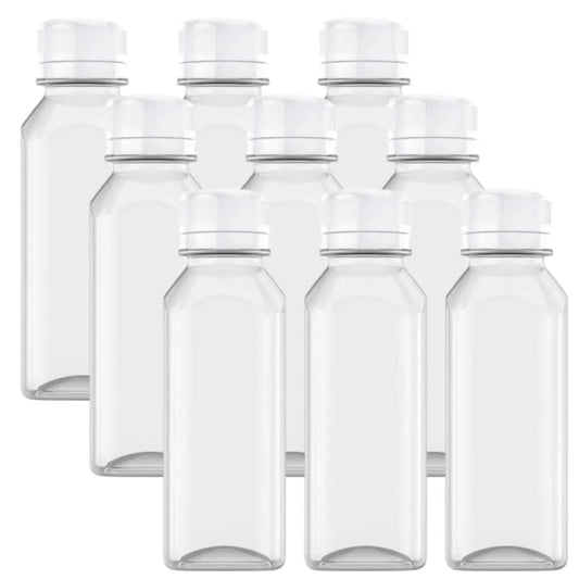 9/6/3PCS 12oz Lightweight Food Grade Reusable Safe Plastic Juice Bottles with Caps, Fridge-Use Drink Containers for Juicing & Smoothies - Home Improvement Building Supplies