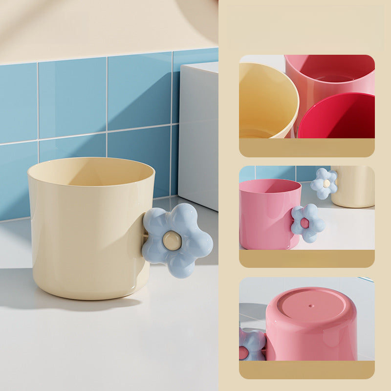 High-face-looking Flower Shape Handle Gargle Cup Brushing Cup Creative Cute Couple's Tooth Cup Teeth Set Household Washing Cup