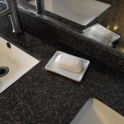 Ceramic Soap Dish for Shower, 2 Pack Bar Soap Holder, Soap Tray