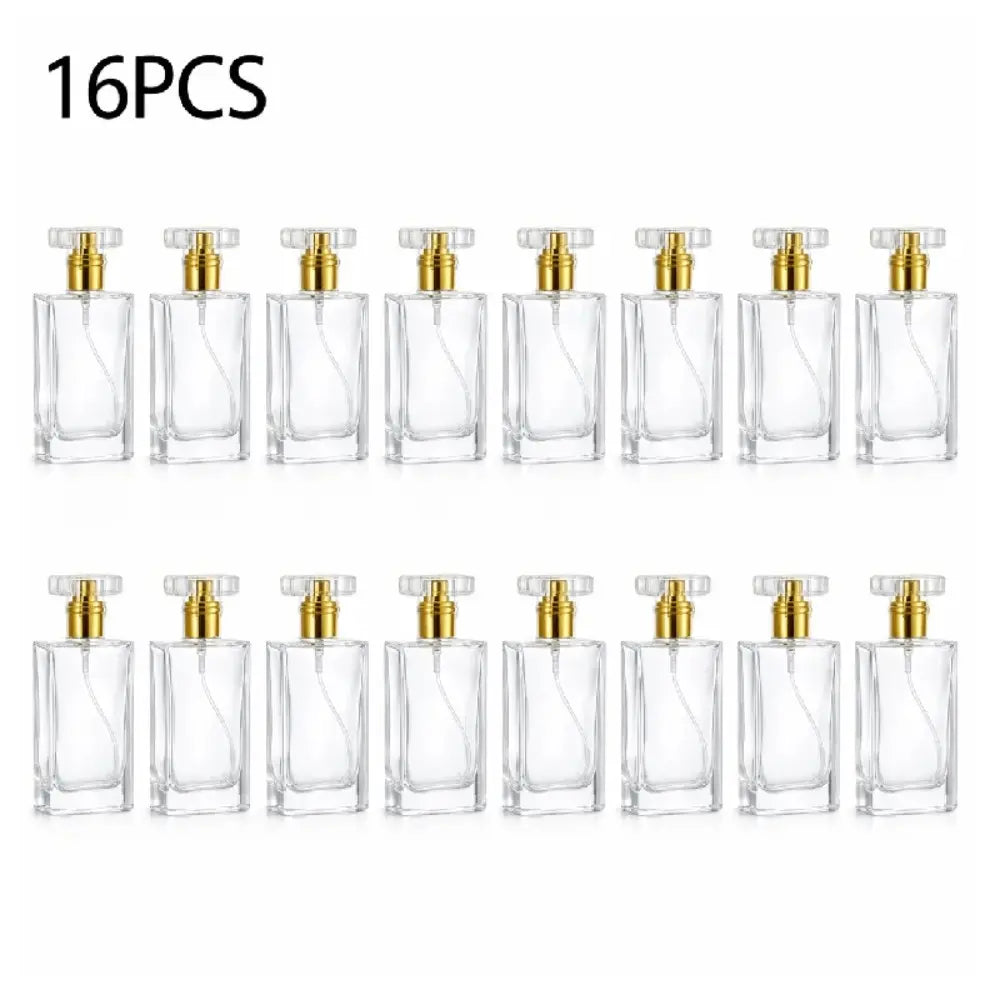 16pcs 30ml Glass Perfume Bottles, Refillable Transparent Travel Perfume Spray Atomizer Bottles with Fine Mist Spray Applicator Empty Spray Bottles