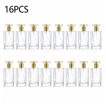 16pcs 30ml Glass Perfume Bottles, Refillable Transparent Travel Perfume Spray Atomizer Bottles with Fine Mist Spray Applicator Empty Spray Bottles