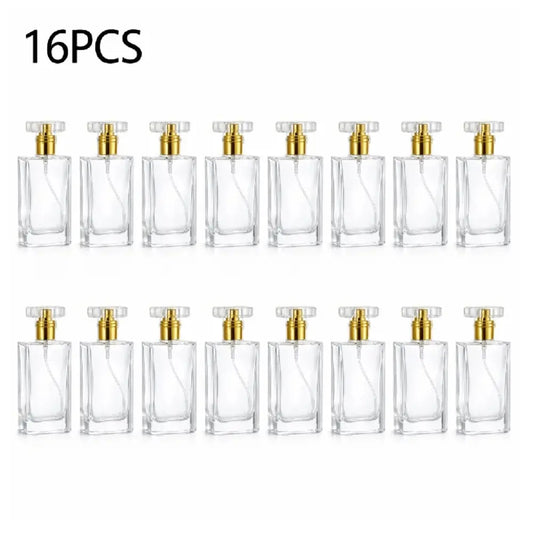 16pcs 30ml Glass Perfume Bottles, Refillable Transparent Travel Perfume Spray Atomizer Bottles with Fine Mist Spray Applicator Empty Spray Bottles
