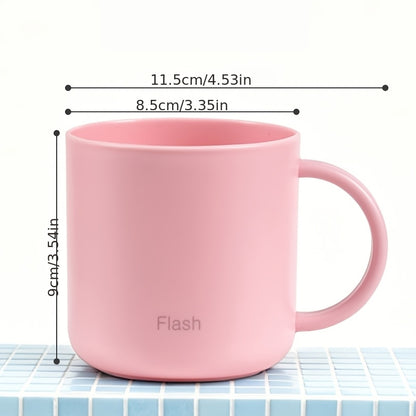 1pc Rinse Cup with Handle, Easy Couple Toothbrush Cup, Plastic Rinse Cup, Bathroom Glass Cup, Bathroom Accessory, Home Decor, Home Furniture