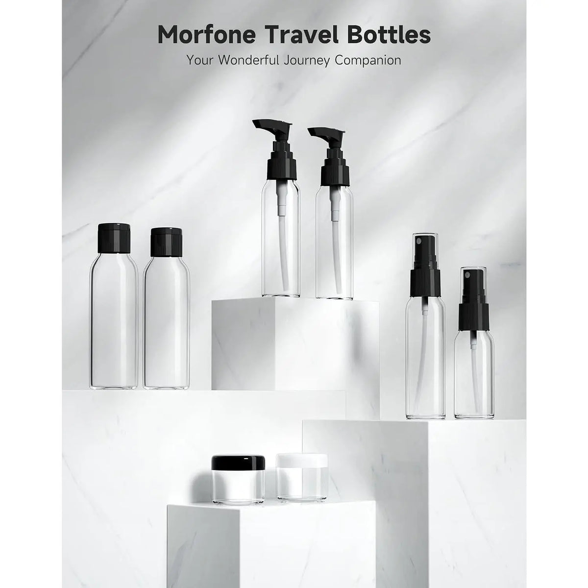 Travel Bottles Kits -TSA Approved Travelling Size Containers for Toiletries Leak Proof Refillable Liquid Travel Essentials with Toiletry Bag for  Shampoo Conditioner Lotion