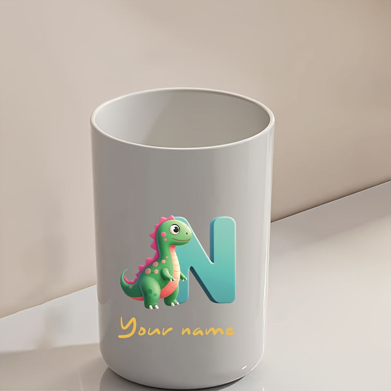 Customized Name Water Cup, Personalized Toothbrush Cup, Creative Dinosaur Letter Print, Couple Solid Color Mouthwash Cup, Holiday Camping Necessities, Suitable for Home, Travel and School, Personalized Gifts for Friends and Partners.
