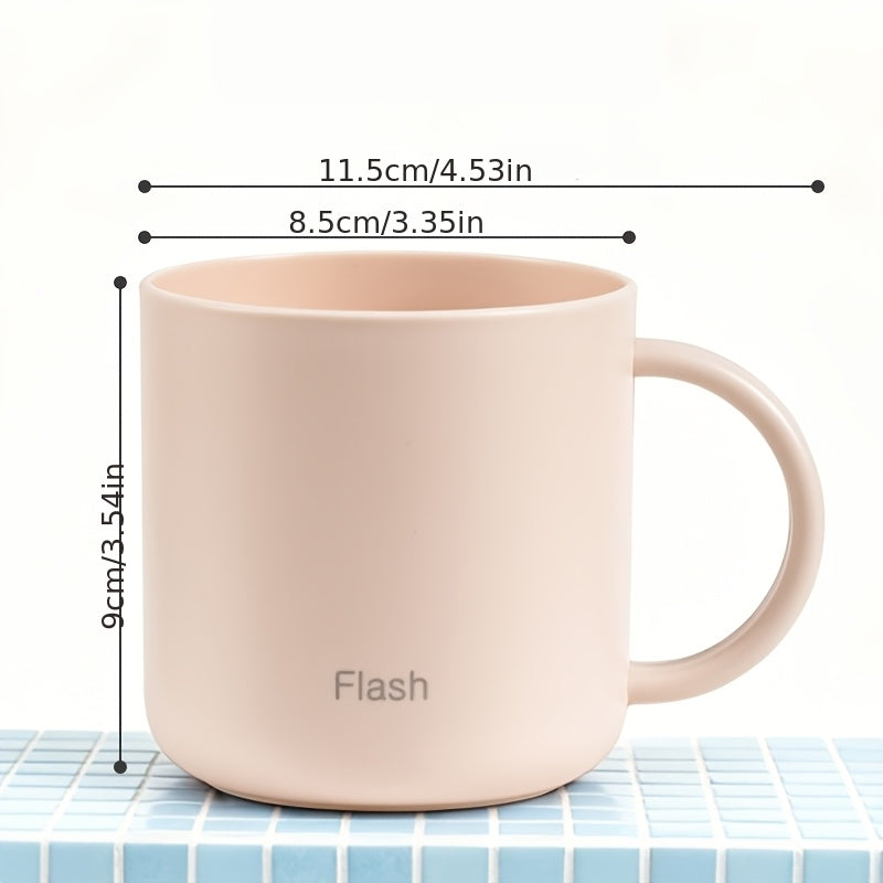 1pc Rinse Cup with Handle, Easy Couple Toothbrush Cup, Plastic Rinse Cup, Bathroom Glass Cup, Bathroom Accessory, Home Decor, Home Furniture