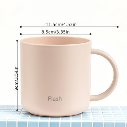 1pc Rinse Cup with Handle, Easy Couple Toothbrush Cup, Plastic Rinse Cup, Bathroom Glass Cup, Bathroom Accessory, Home Decor, Home Furniture
