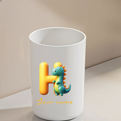 Customized Name Water Cup, Personalized Toothbrush Cup, Creative Dinosaur Letter Print, Couple Solid Color Mouthwash Cup, Holiday Camping Necessities, Suitable for Home, Travel and School, Personalized Gifts for Friends and Partners.