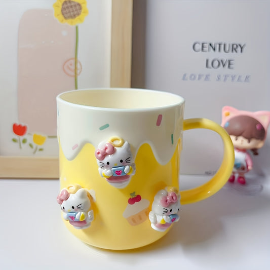 1pc Sanrio Hello Kitty Mouthwash Cup, Plastic Material, Cute Cartoon Kuromi Melody Bathroom Toothbrush Cup, Thickened Design for a Comfortable Touch, Household Wash Cup, Bathroom, Cinnamoroll, Pochacco