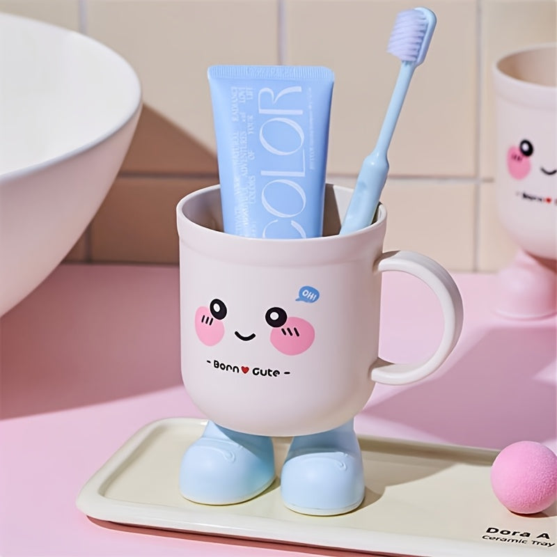 Adorable Toothbrush Cup Household Toothbrush Holder Student Dormitory Mouthwash Cup Toothbrush Holder Couples' Toothbrush Cup Brushing Cup (Pink, Blue)