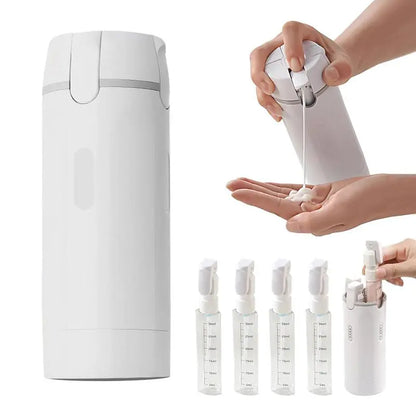 2-Pack 4-in-1 Cosmetic Travel Bottles, Portable Leak-Proof Refillable Toiletries Containers for Shampoo, Conditioner, Lotion & Skincare, Plastic Storage Dispenser, Compact Lightweight Travel Organizer for Business Trips & Vacations