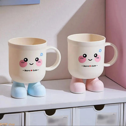 Cute Cartoon Pattern Mouthwash Cup, Multifunctional Toothbrush Holder, Bathroom Accessory Suitable for Dormitory, Household Use and Gifting,sohochic