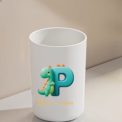 Customized Name Water Cup, Personalized Toothbrush Cup, Creative Dinosaur Letter Print, Couple Solid Color Mouthwash Cup, Holiday Camping Necessities, Suitable for Home, Travel and School, Personalized Gifts for Friends and Partners.