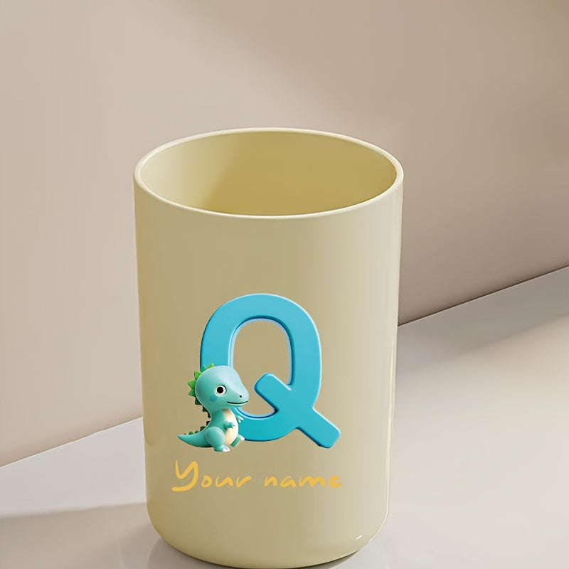 Customized Name Water Cup, Personalized Toothbrush Cup, Creative Dinosaur Letter Print, Couple Solid Color Mouthwash Cup, Holiday Camping Necessities, Suitable for Home, Travel and School, Personalized Gifts for Friends and Partners.