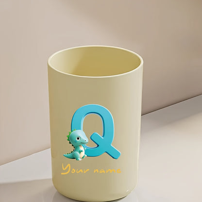 Customized Name Water Cup, Personalized Toothbrush Cup, Creative Dinosaur Letter Print, Couple Solid Color Mouthwash Cup, Holiday Camping Necessities, Suitable for Home, Travel and School, Personalized Gifts for Friends and Partners.