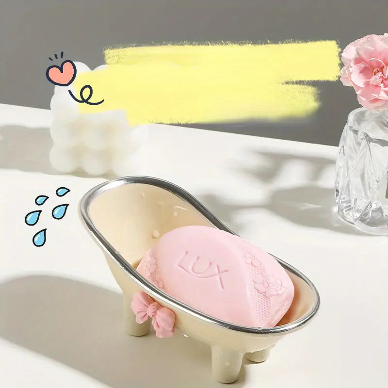 4pcs Cute Plastic Bathroom Soap Dishes - Creative Drainage Soap Holders, Kitchen And Bathroom Additions Tray, Easy to Use for Handwashing And Bathing