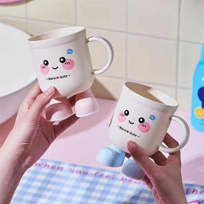 Adorable Toothbrush Cup Household Toothbrush Holder Student Dormitory Mouthwash Cup Toothbrush Holder Couples' Toothbrush Cup Brushing Cup (Pink, Blue)