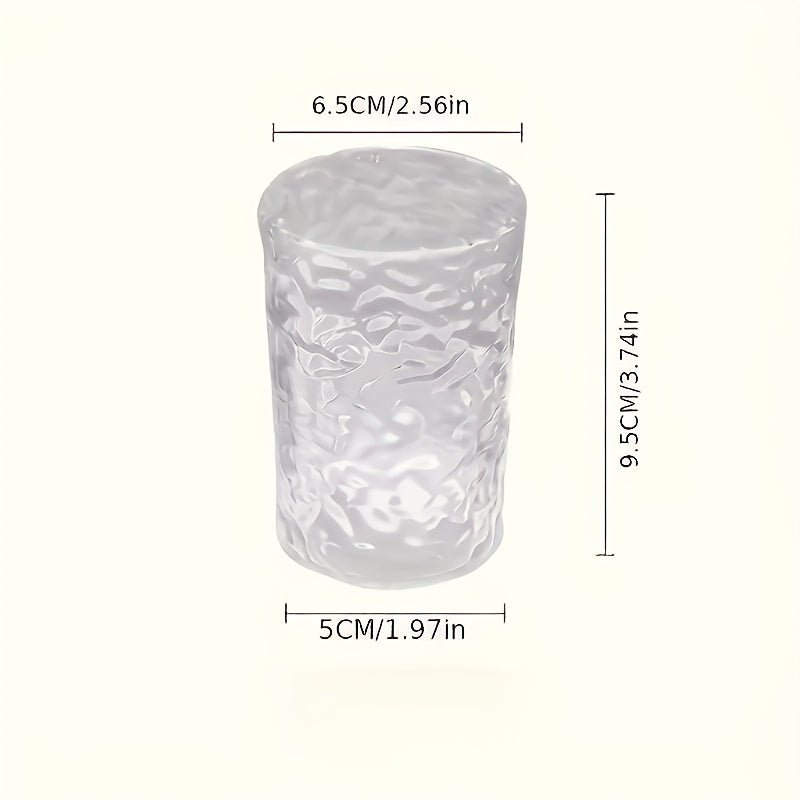 Glacier Texture Plastic Glass-like Bathroom Cup - Icy White Corrugated Toothbrush Holder & Vanity Cup, Durable Shatterproof Glass-like Design, for Couples, Modern Shower Organizer, Holiday Gift (Toothbrush Compatible)
