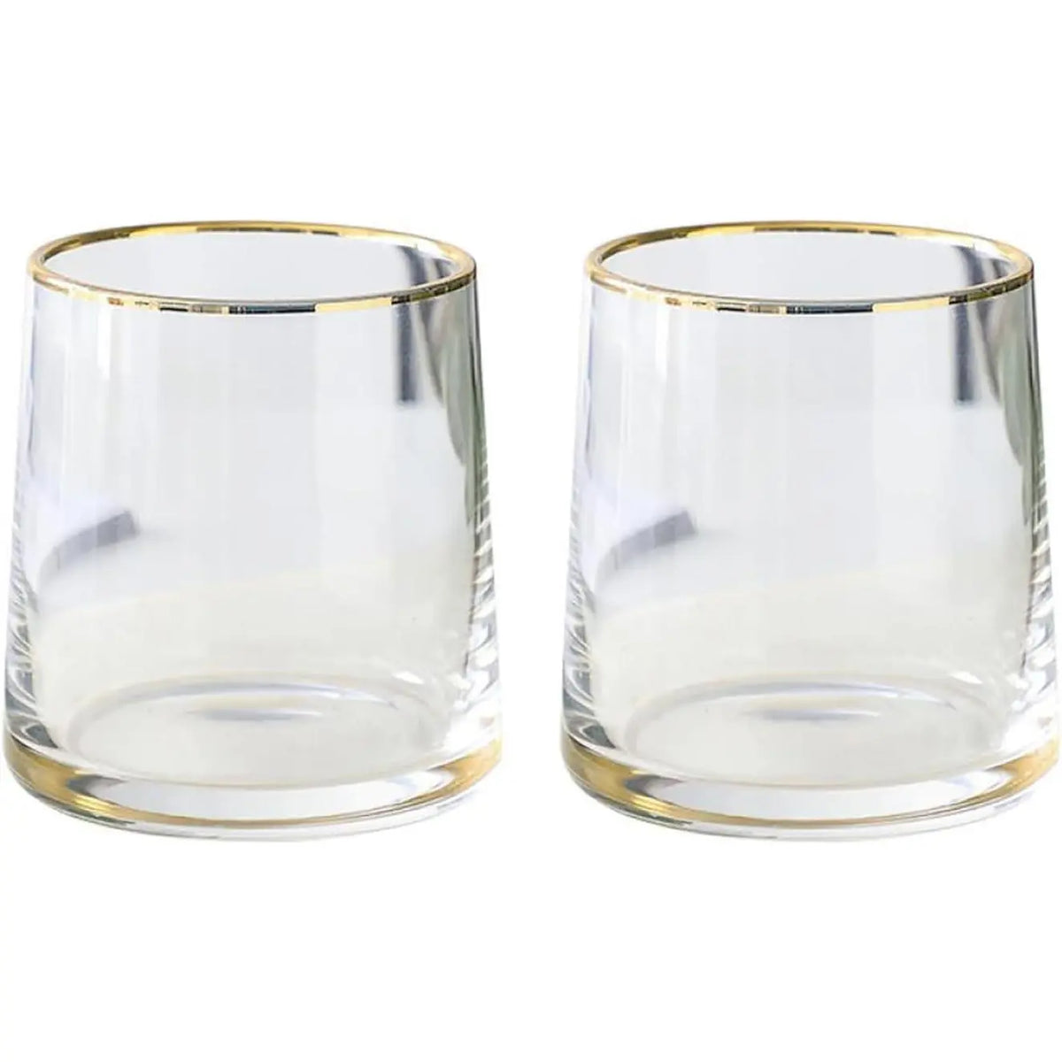 2 Pcs Classic Clear Cylindrical Glass Mouthwash Cups, Bathroom Brushing Cup, 6 Oz