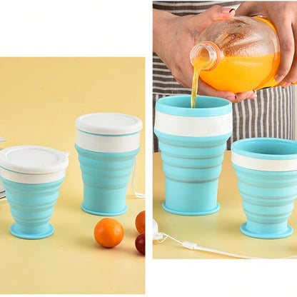 1 Silicone Travel Folding Cup | 6.76oz Portable Camping Cup, Leakproof for Outdoor Hiking, Suitable for Hot and Cold Beverages