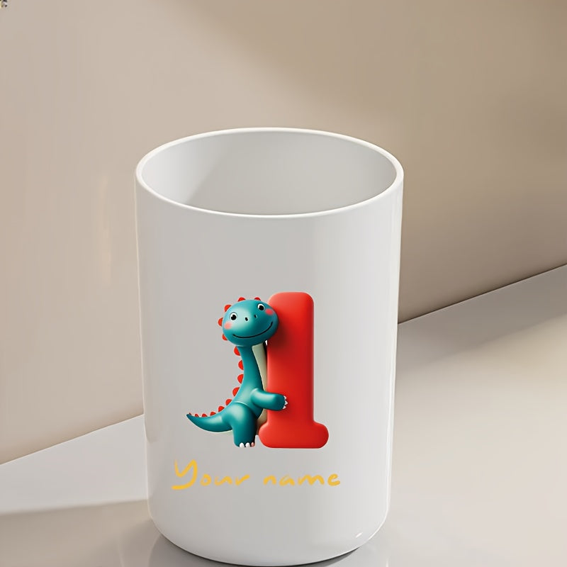 Customized Name Water Cup, Personalized Toothbrush Cup, Creative Dinosaur Letter Print, Couple Solid Color Mouthwash Cup, Holiday Camping Necessities, Suitable for Home, Travel and School, Personalized Gifts for Friends and Partners.