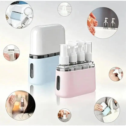 [Back to School]Compact and portable 1-set travel leak-proof toiletry cosmetics storage bottles with labels, TSA compliant airplane liquid accessory kits that serve as travel, luggage and home organizers for makeup and cosmetics storage boxes-MM1