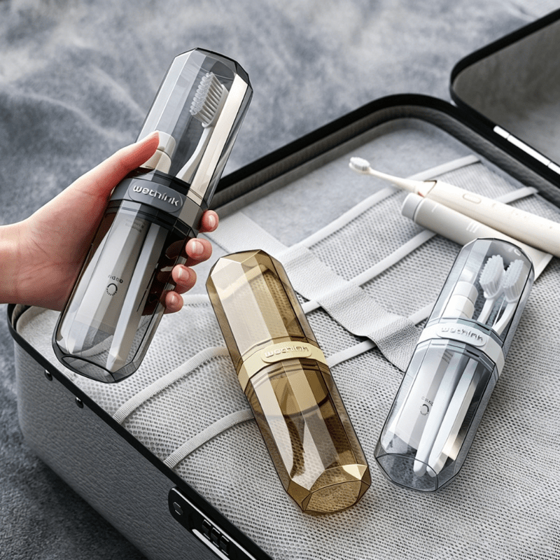 1pc Portable Travel Mouthwash Cup Toothbrush Case, Transparent Dustproof Toiletry Storage Box, 1pc Molding Toothbrush and Toothpaste Storage Container, Lightweight Easy to Carry Waterproof and Moisture-Proof, Suitable for Travel Camping Home Sc