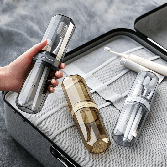 1pc Portable Travel Mouthwash Cup Toothbrush Case, Transparent Dustproof Toiletry Storage Box, 1pc Molding Toothbrush and Toothpaste Storage Container, Lightweight Easy to Carry Waterproof and Moisture-Proof, Suitable for Travel Camping Home Sc