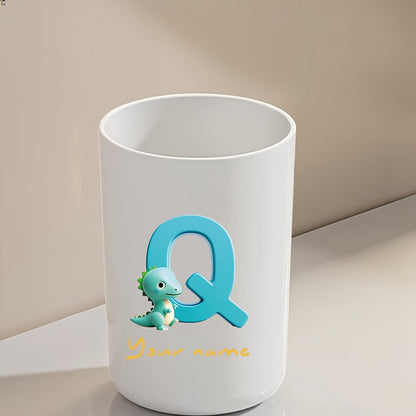 Customized Name Water Cup, Personalized Toothbrush Cup, Creative Dinosaur Letter Print, Couple Solid Color Mouthwash Cup, Holiday Camping Necessities, Suitable for Home, Travel and School, Personalized Gifts for Friends and Partners.