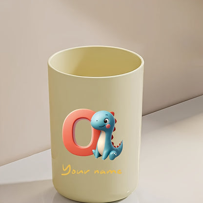 Customized Name Water Cup, Personalized Toothbrush Cup, Creative Dinosaur Letter Print, Couple Solid Color Mouthwash Cup, Holiday Camping Necessities, Suitable for Home, Travel and School, Personalized Gifts for Friends and Partners.