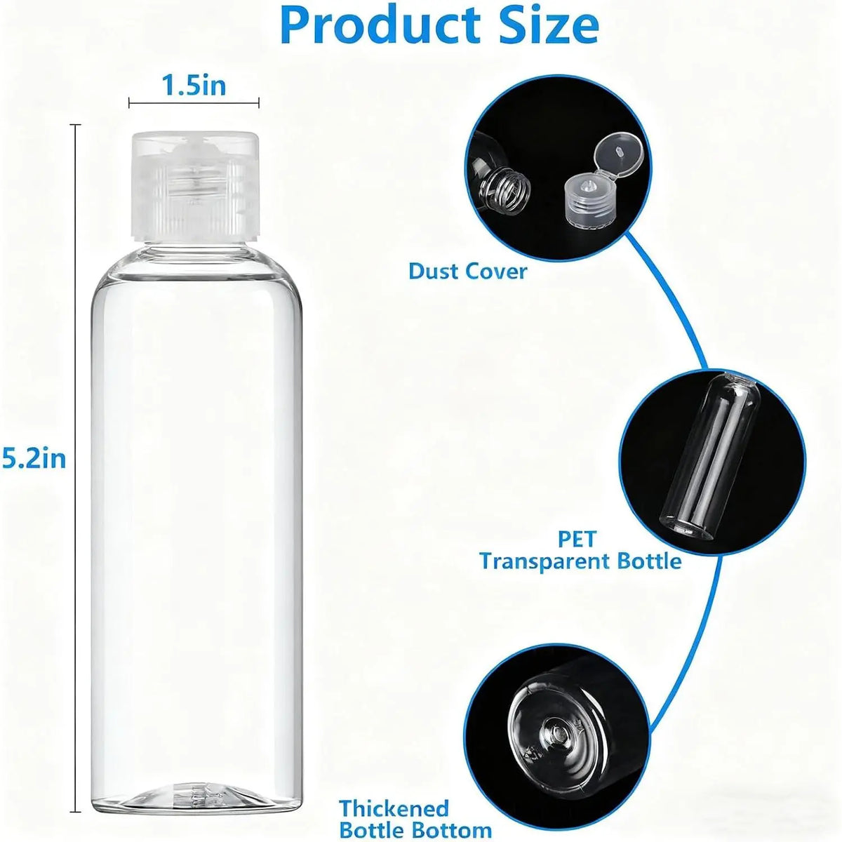 4 Pack 3.4 Oz (100ml) TSA Approved Travel Bottles for Toiletries | Leak Proof Plastic Travel Essentials Accessories with Labels
