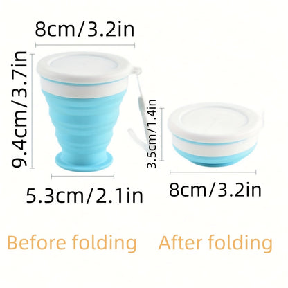 1 Silicone Travel Folding Cup | 6.76oz Portable Camping Cup, Leakproof for Outdoor Hiking, Suitable for Hot and Cold Beverages