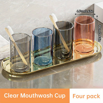 TAOSHI Couple's Mouthwash Cup, Toothbrush and Toothpaste Holder, Light Luxury Household Toothbrush and Toothpaste Storage Cup, Without Tray
