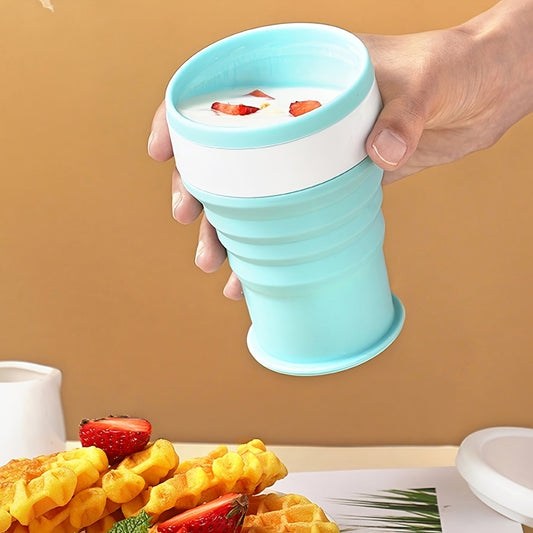 1 Silicone Travel Folding Cup | 6.76oz Portable Camping Cup, Leakproof for Outdoor Hiking, Suitable for Hot and Cold Beverages