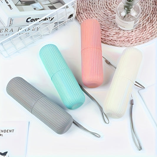 High-Quality Travel Toothbrush Set with Portable Storage Box, Rinse Cup And Toothpaste Holder - Alcohol-Free, Compact Design, Ideal for Travel Oral Care, Minimalist And Portable, Perfect for On-The-Go Use, Travel Essential, Durable Material