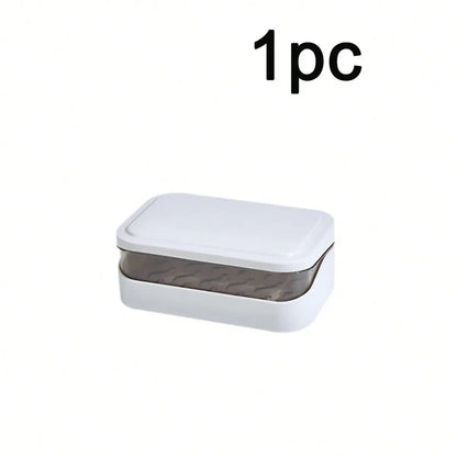 Plastic Rectangular Soap Dish Set, Covered Soap Box, Portable Soap Holder, Bathroom Drainage Soap Dish, Home Bath Decor, Fall Decoration, Soap Dish With Drainage, Soap Dish Travel