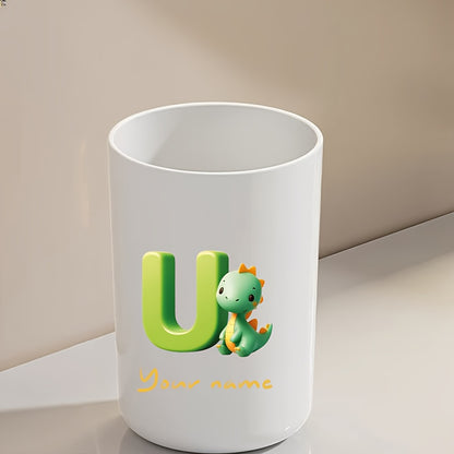 Customized Name Water Cup, Personalized Toothbrush Cup, Creative Dinosaur Letter Print, Couple Solid Color Mouthwash Cup, Holiday Camping Necessities, Suitable for Home, Travel and School, Personalized Gifts for Friends and Partners.