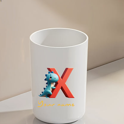 Customized Name Water Cup, Personalized Toothbrush Cup, Creative Dinosaur Letter Print, Couple Solid Color Mouthwash Cup, Holiday Camping Necessities, Suitable for Home, Travel and School, Personalized Gifts for Friends and Partners.