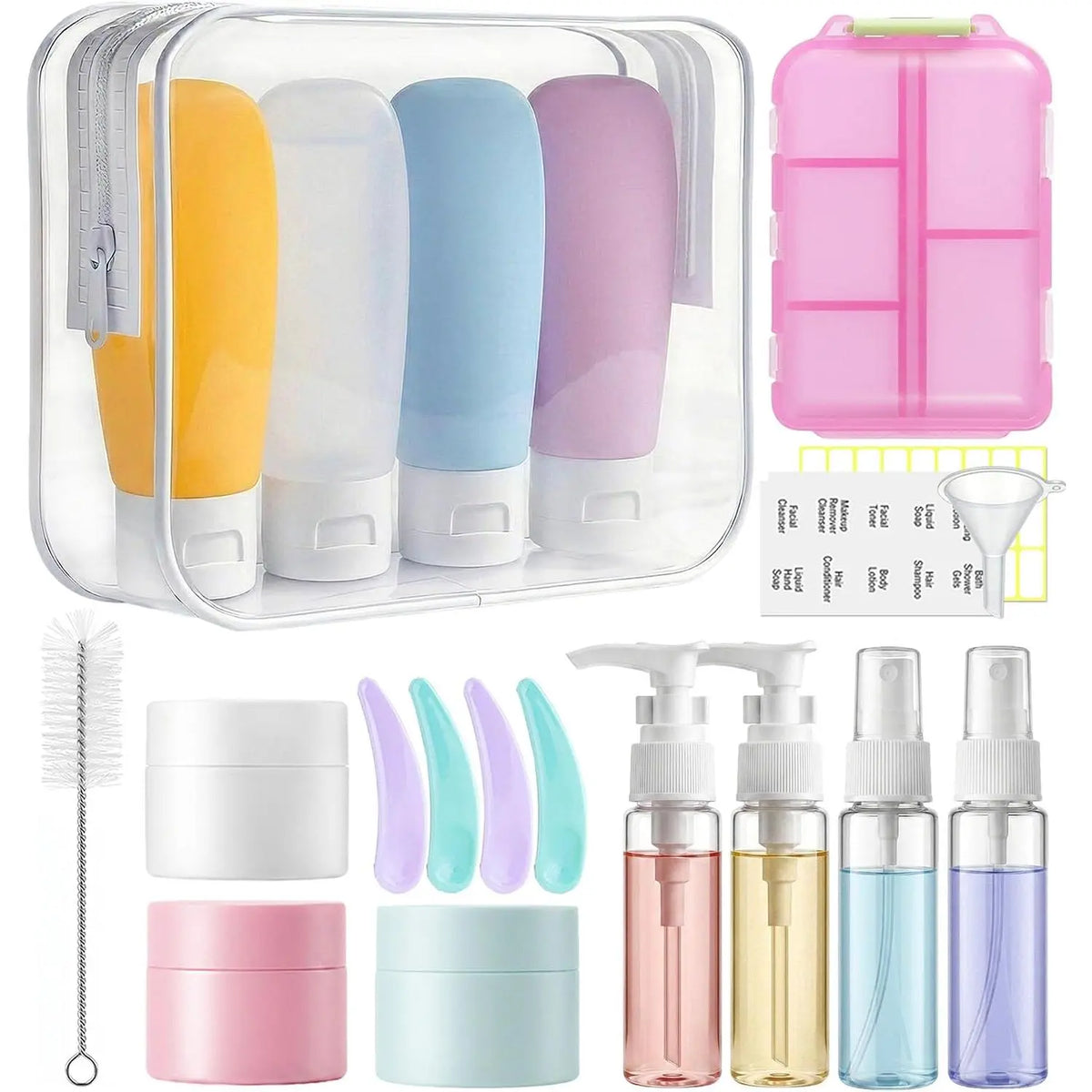 20 Pack Travel Bottles for Toiletries, Travel Containers with  Case