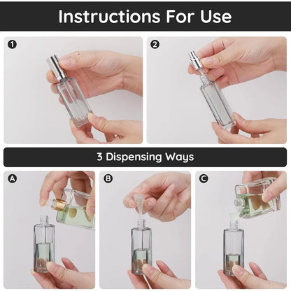 2Pcs 20ml Durable Refillable Glass Perfume Atomizer Multi-Pack - Leakproof Fine Mist Nozzle Spray, Mini Pocket Traveling Cosmetic Container, Hand Tool Kit Accessory, Cologne/Face Spray Dispenser,sohochic