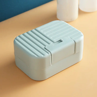 Portable Lightweight Plastic Soap Dish with Lid & Box, 1/2 Counts Waterproof Soap Storage Tool for Bathroom, Summer Father's Day Gift-YY0,sohochic