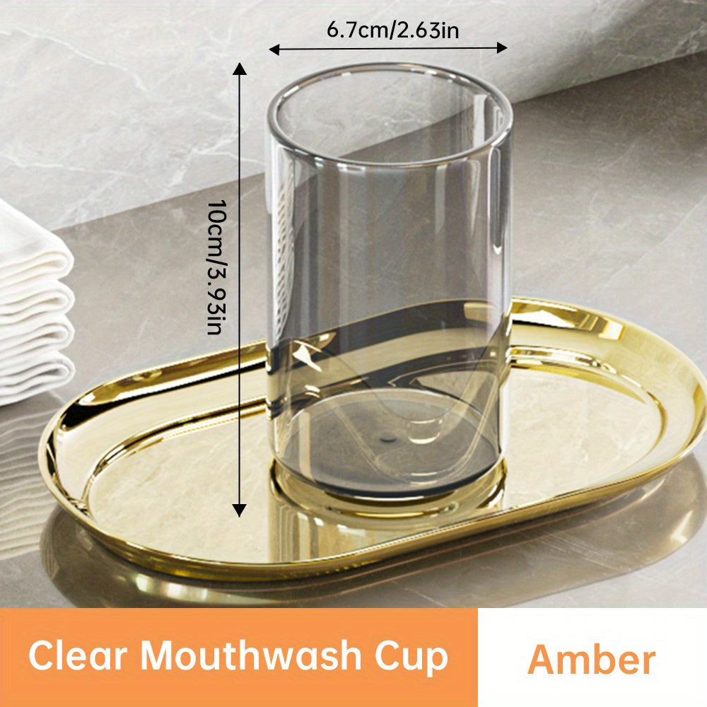 TAOSHI Couple's Mouthwash Cup, Toothbrush and Toothpaste Holder, Light Luxury Household Toothbrush and Toothpaste Storage Cup, Without Tray