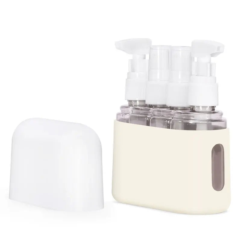 [Back to School]Compact and portable 1-set travel leak-proof toiletry cosmetics storage bottles with labels, TSA compliant airplane liquid accessory kits that serve as travel, luggage and home organizers for makeup and cosmetics storage boxes-MM1